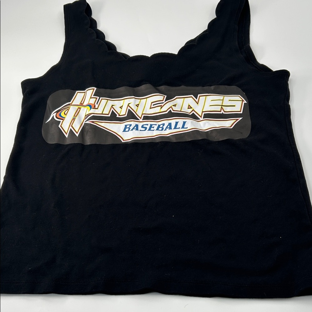J. Crew Black Hurricanes Baseball Tank Top